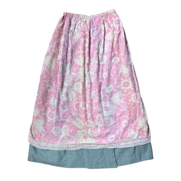 70s Vintage Patchwork Maxi Skirt Chessa Davis Bohemian Cottagecore Prairie. - Picture 6 of 8